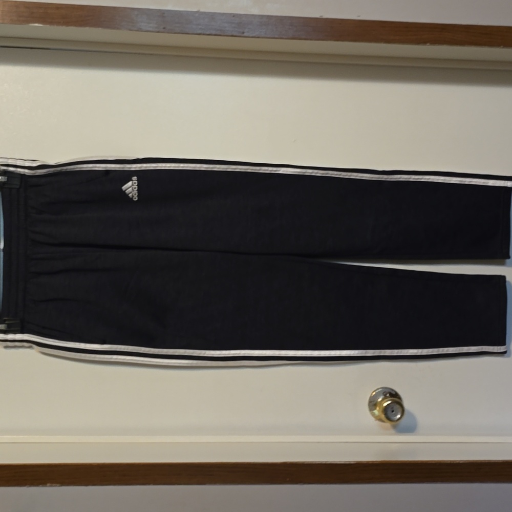 Adidas Black Joggers with White Accents